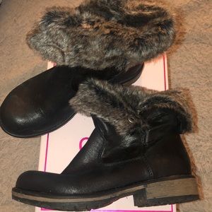 Candie's Fold Over Faux Fur Ankle Boots